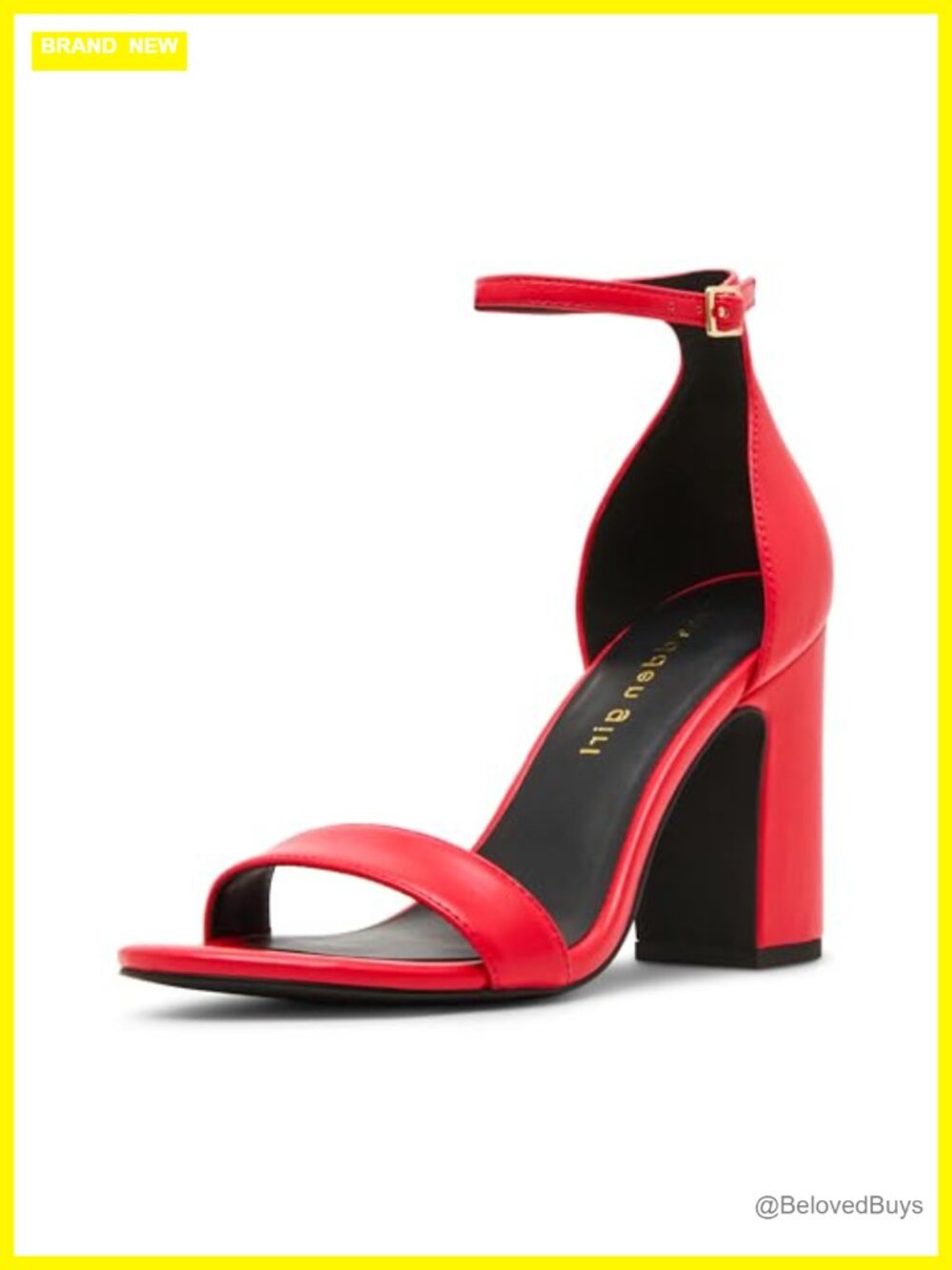 Block Heel Patent Pump with Buckle Closure